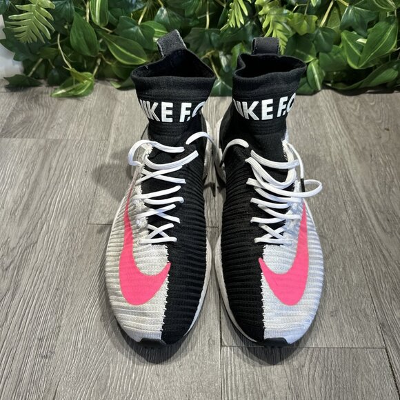 New Nike Men\'s Air Zoom Mercurial XI FK FC Flyknit 852616 100 White/Pink/Blck 11